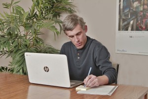 2015, John at computer