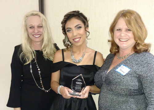 2017 Impact Award Winner Jessica Sanchez (center) pictured with Back to Basics Learning Dynamics Director Beverly Stewart, M.Ed. (left) and Education Director Erin Brenner (right).